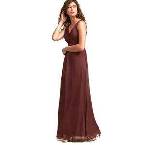 Anthropologie BHLDN Angie Maroon Maxi Dress Size L